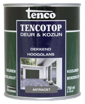 Tencotop Deur & Kozijn Dekkend Hoogglans Antraciet - 750 ml
