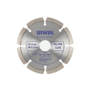 IRWIN Pro Performance diamantzaagblad 115mm voor haakse slijper, steen, gesegmenteerde rand