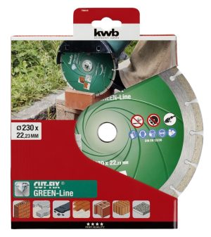 Diamant Doorslijpschijf 230 mm – Segmented Rim (Dry Cutting) GREEN LINE
