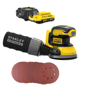 Stanley Excentrische Accu Schuurmachine SFMCW220B - STARTERKIT