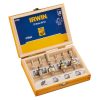 Irwin frezenset 10-delig aansluiting in houten kistje - 8mm stift aansluiting