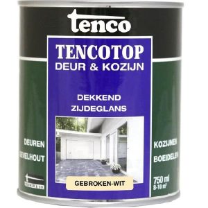 Tencotop Deur & Kozijn Dekkend Zijdeglans Gebroken Wit - 750 ml